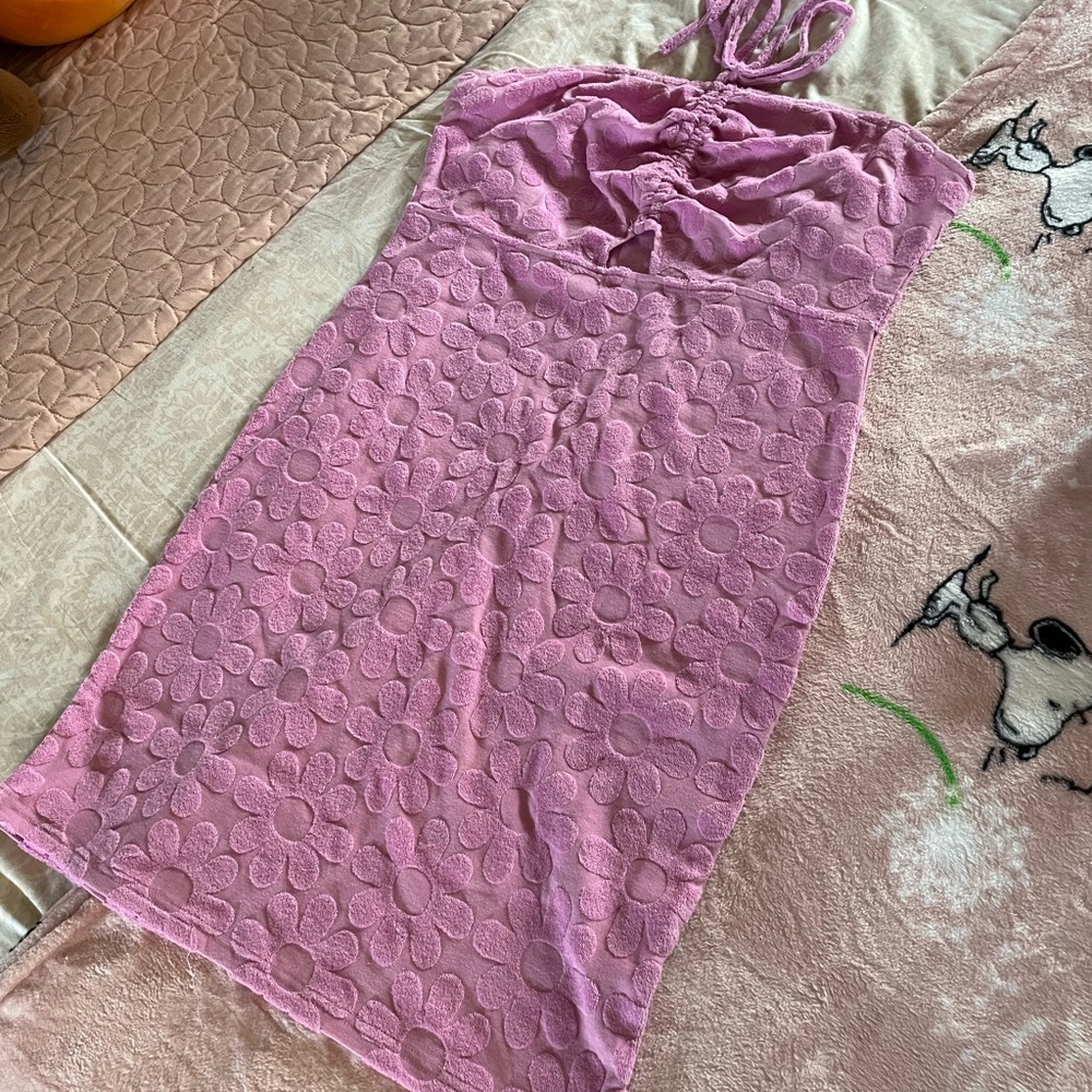 Pink Lily Textured Floral Dress